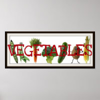 Vegetables are Great Cartoon Poster