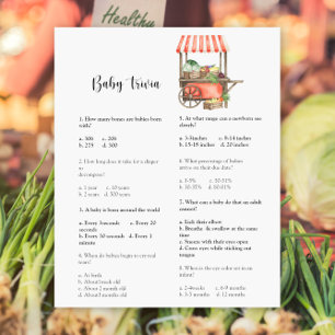 Vegetables baby shower Baby Trivia Game