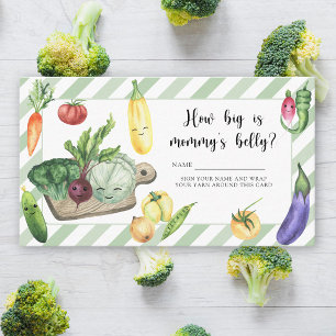 Vegetables baby shower - How big is mummy's belly Enclosure Card