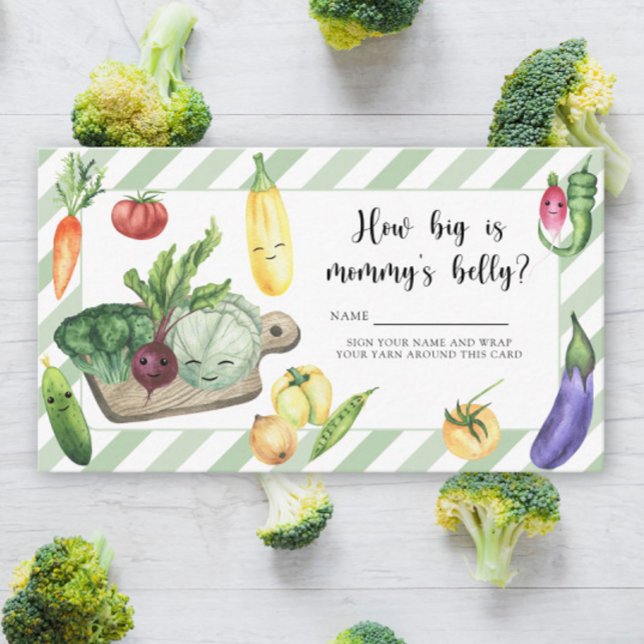 Vegetables baby shower - How big is mummy's belly Enclosure Card (Creator Uploaded)