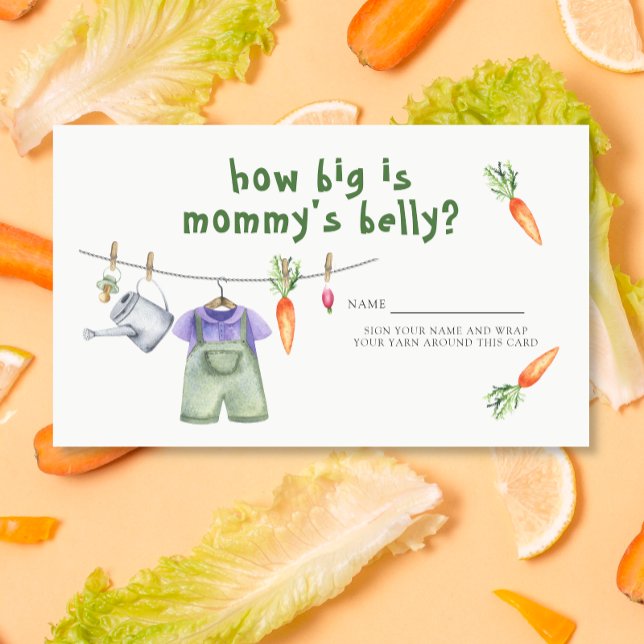 Vegetables baby shower - How big is mummy's belly Enclosure Card (Creator Uploaded)