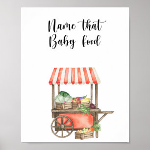Vegetables baby shower - name that baby food poster