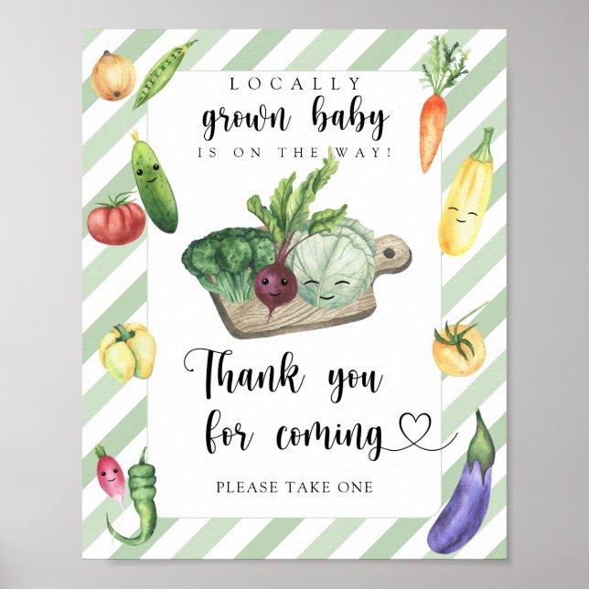 vegetables baby shower - Thank you for coming Poster (Front)