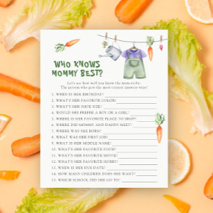 Vegetables baby shower - Who knows mummy best