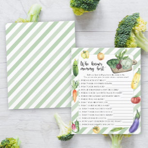 Vegetables baby shower - Who knows mummy best