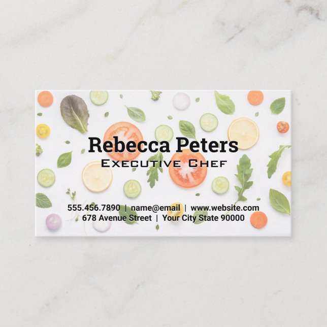 Vegetables Background | Fresh Produce Business Card (Front)