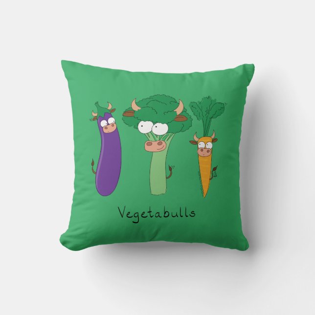 Vegetables Bulls Cute Kids Cartoon Cushion (Front)