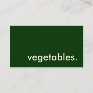 vegetables. business card