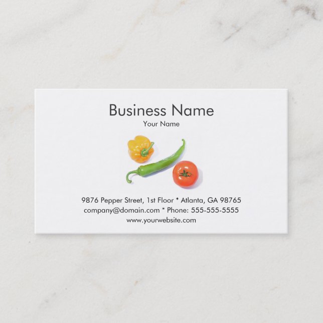 Vegetables Business Card Template (Front)