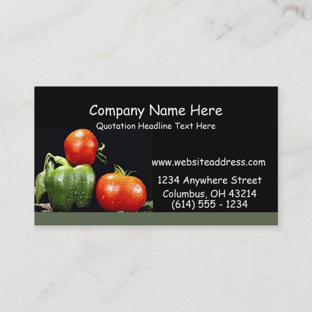 Vegetables Business Cards (Front)