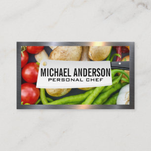 Vegetables   Butchers Knife   Culinary Business Card
