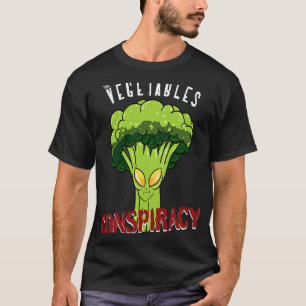 Vegetables Conspiracy Alien Broccoli Vegan Sarcast T-Shirt