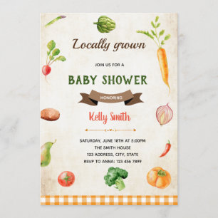 Vegetables farmer market theme invitation