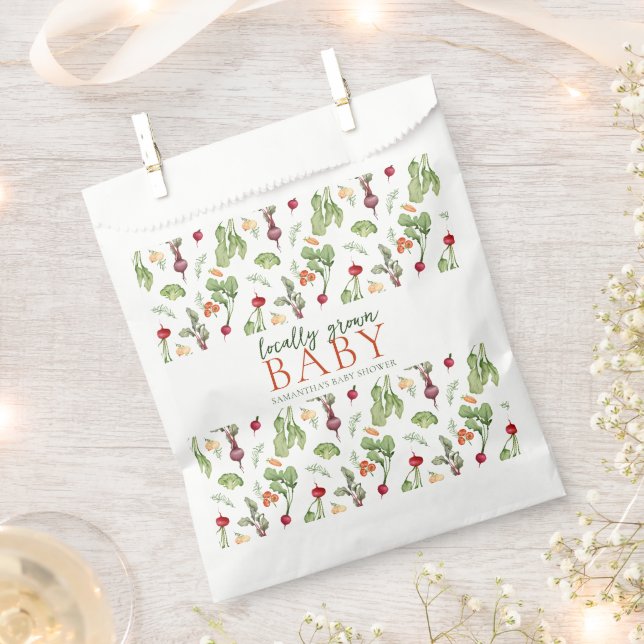 Vegetables Farmers Market Locally Grown Baby Favour Bags (Clipped)