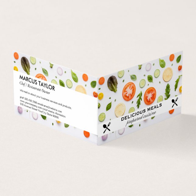 Vegetables | Food Pattern Business Card (Outside)