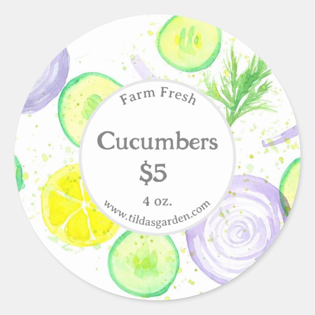 Vegetables For Sale Label Farm Fresh Sticker (Front)