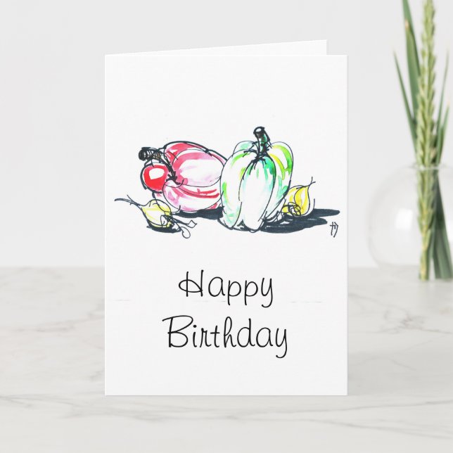 Vegetables Happy Birthday Card (Front)