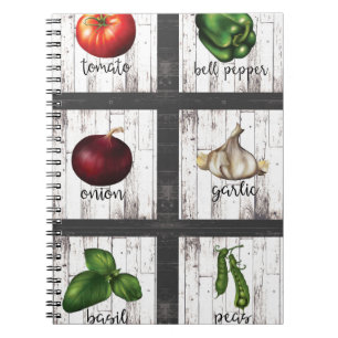 Vegetables & Herbs Rustic Modern Kitchen Food Notebook