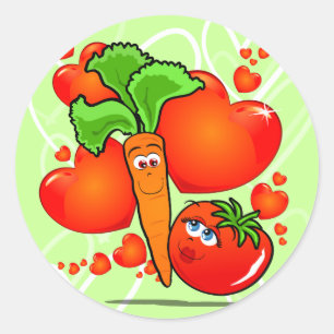 Vegetables in love, sticker