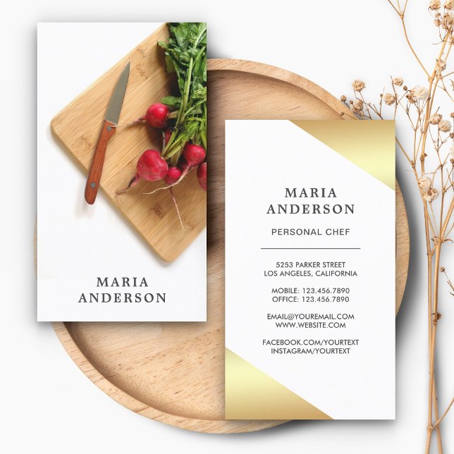 Vegetables Knife Cutting Board Catering Chef Business Card (Creator Uploaded)