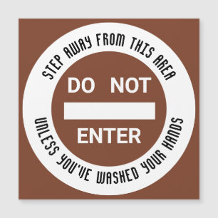 Vegetables NO ENTRY Wash Hands Magnetic Card
