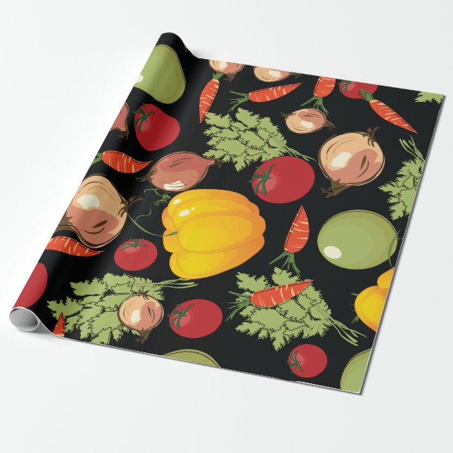 Vegetables Pattern Wrapping Paper (Unrolled)