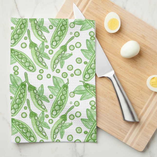 Vegetables Peas Tea Towel (Quarter Fold)