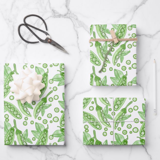 Vegetables Peas Wrapping Paper Sheet (Front)
