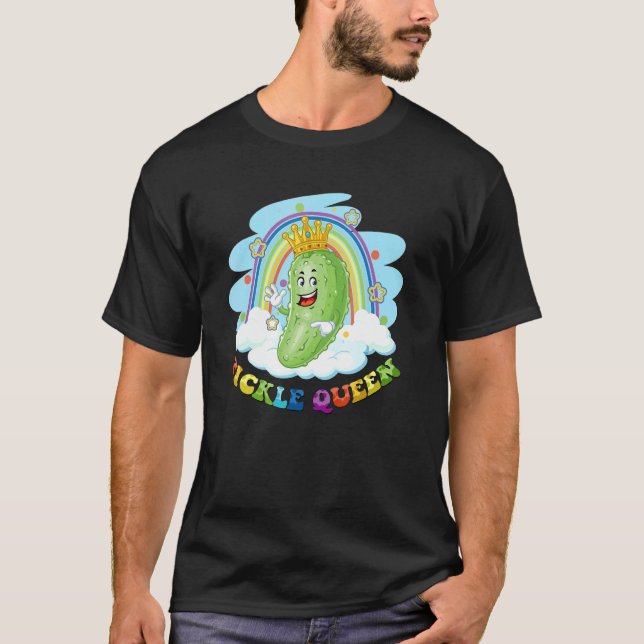 Vegetables Pickle Queen Vegetable  Rainbow World T-Shirt (Front)