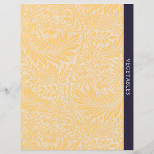Vegetables Recipe Divider Vintage Gold Floral