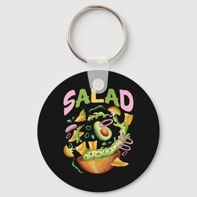 Vegetables Salad Vegan Vegetarian Key Ring (Front)