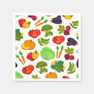 Vegetables Seamless Vegan Pattern Napkin