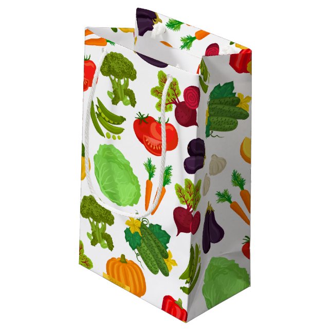 Vegetables Seamless Vegan Pattern Small Gift Bag (Back Angled)