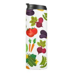 Vegetables Seamless Vegan Pattern Thermal Tumbler