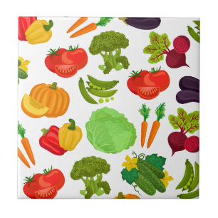 Vegetables Seamless Vegan Pattern Tile