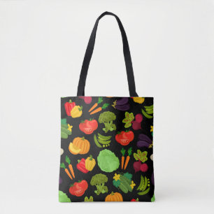 Vegetables Seamless Vegan Pattern Tote Bag