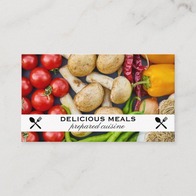 Vegetables Spices | Food Pattern Business Card (Front)