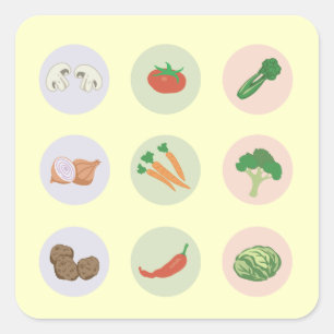 Vegetables Square Sticker
