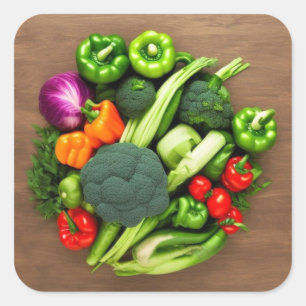 Vegetables Square Sticker