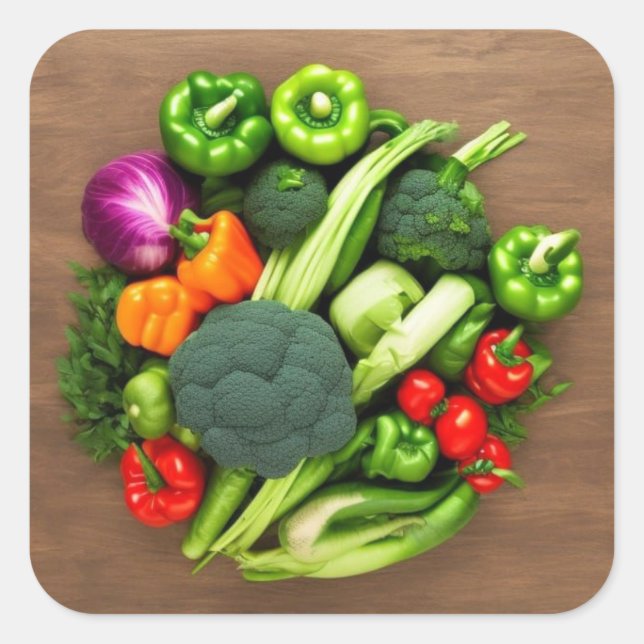 Vegetables Square Sticker (Front)