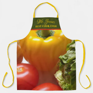 Vegetables Tomatoes Best Cook Ever Add Name Funny Apron