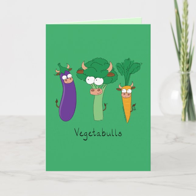 VegetaBULLS Vegetable Bulls Funny Greeting Card (Front)