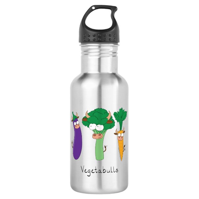 Vegetabulls Vegetable Bulls Funny Water Bottle (Front)