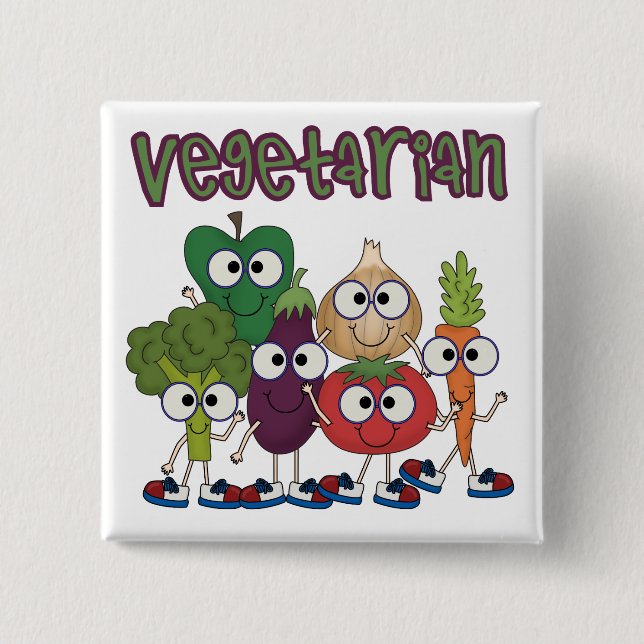 Vegetarian 15 Cm Square Badge (Front)