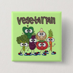Vegetarian 15 Cm Square Badge