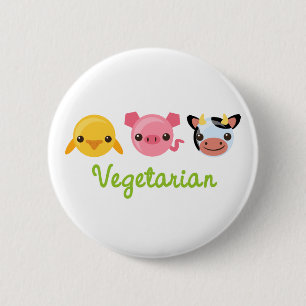Vegetarian 6 Cm Round Badge