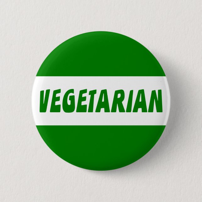 Vegetarian 6 Cm Round Badge (Front)
