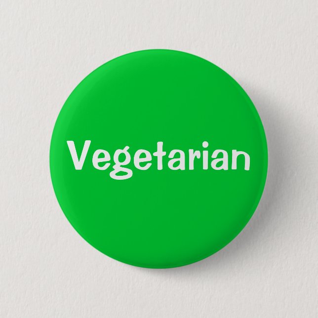 Vegetarian 6 Cm Round Badge (Front)