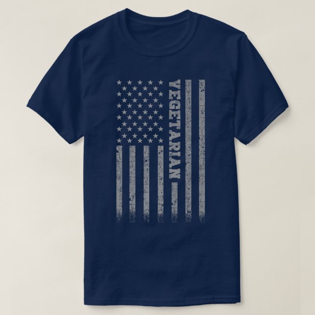 Vegetarian American Flag  T-Shirt (Design Front)