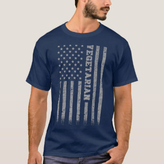 Vegetarian American Flag  T-Shirt